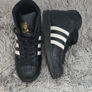 adidas Kids Black and White High-Top Sneakers